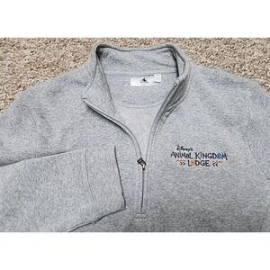 Rare Disney Park Authentic Animal Kingdom Lodge Quarter Zip Jacket XL NWT Gray